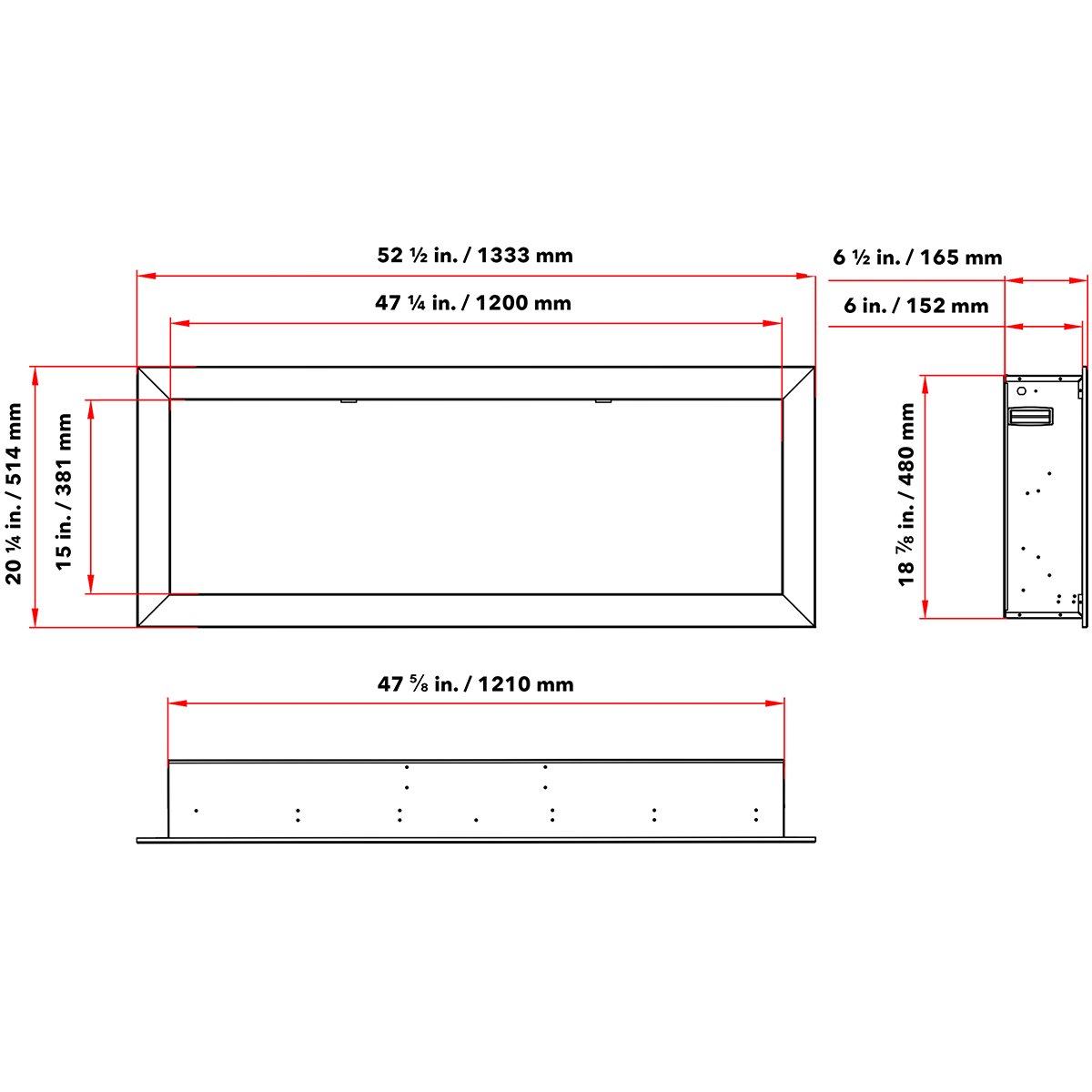 Dynasty "Cascade Series" 52" Smart Electric Fireplace