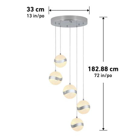 Artika "Wavey 5" Light Integrated LED Pendant